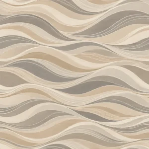 Sand Waves design with flowing beige, cream and taupe wave patterns